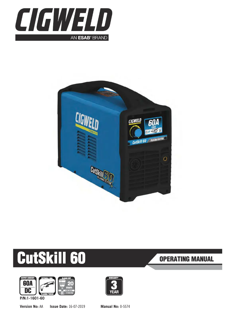 Page 1 of the manual User Manual Cigweld CutSkill 60