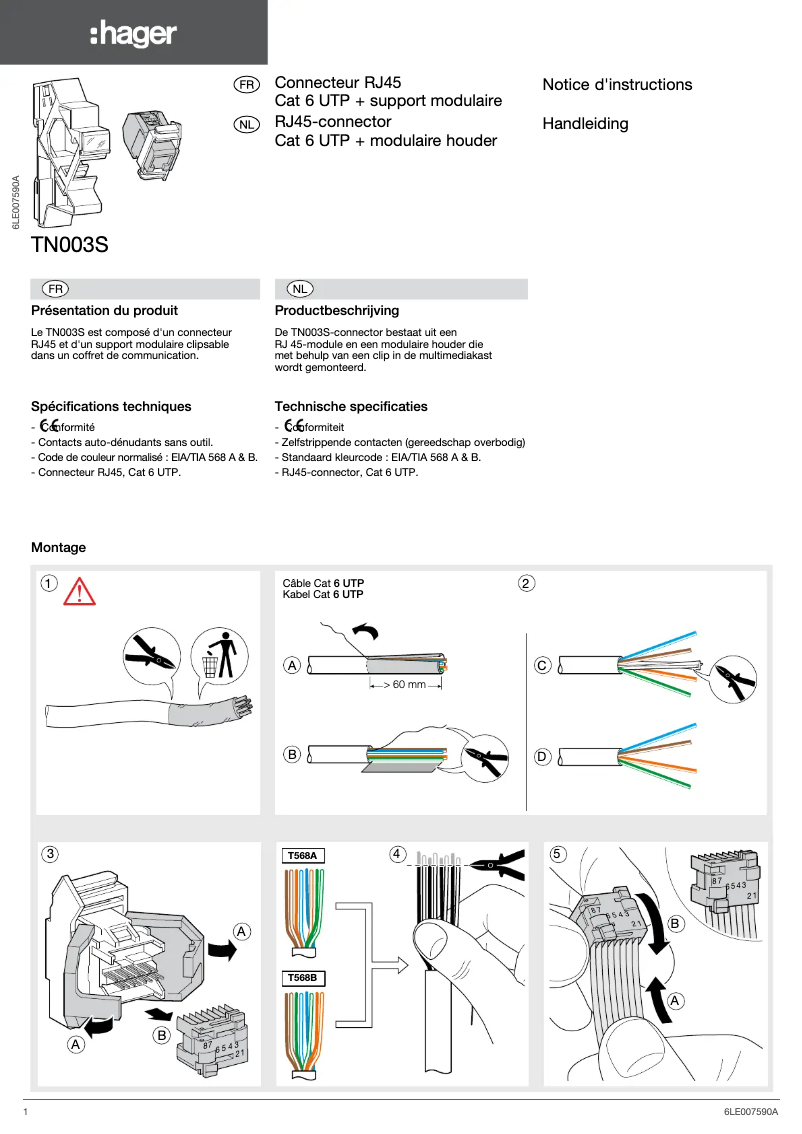 First page image of the manual for TN003S