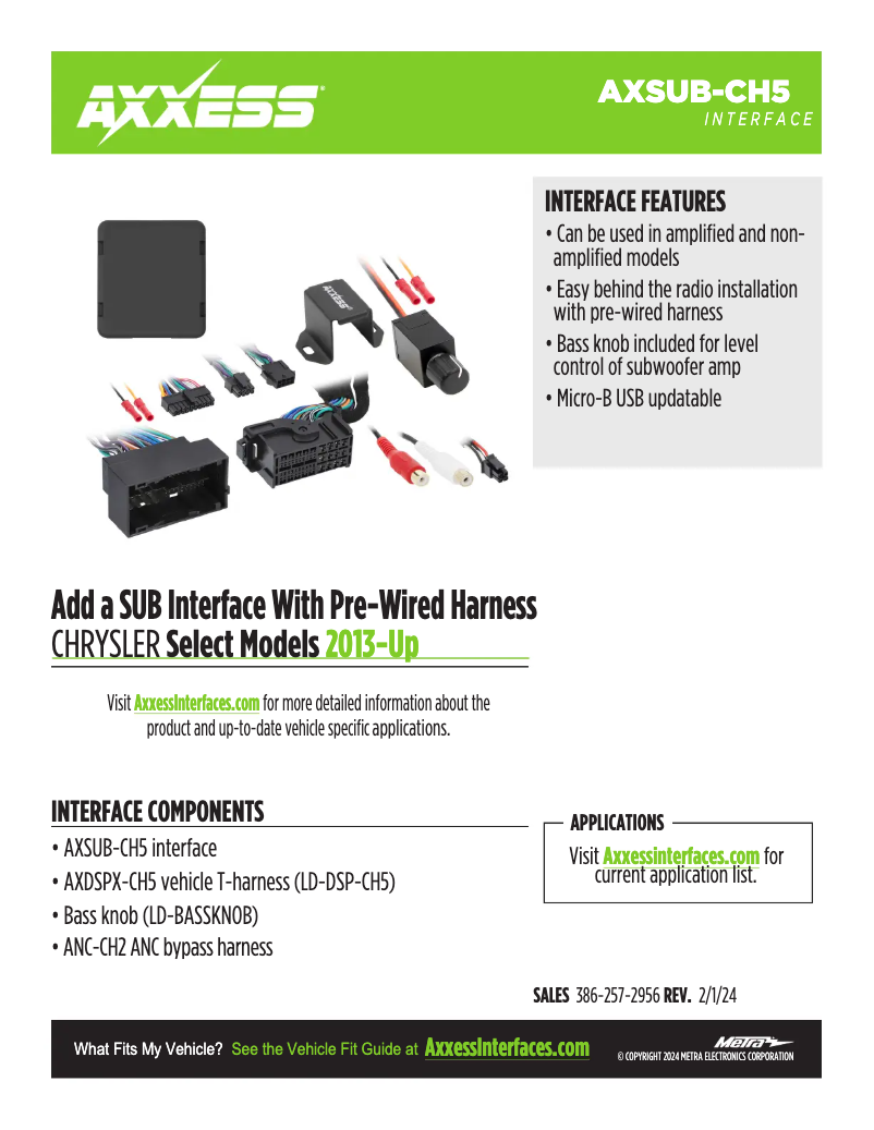 First page image of the manual for AXSUB-CH5