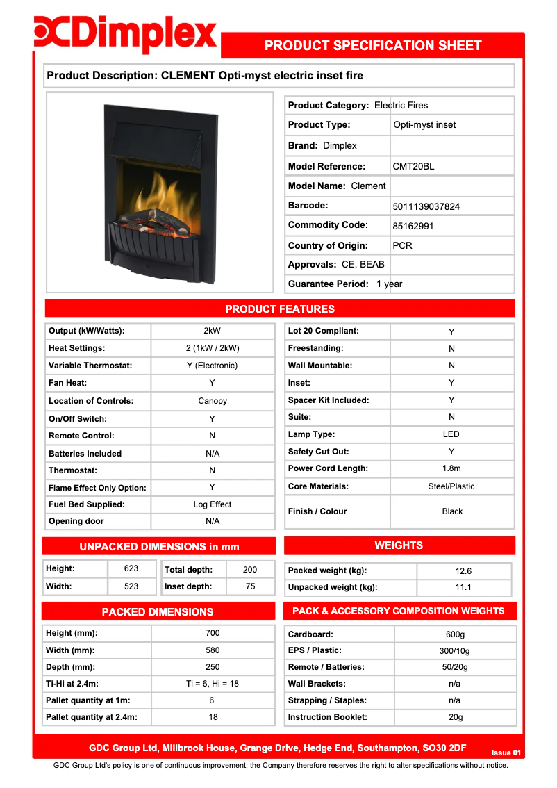First page image of the manual for CMT20BL