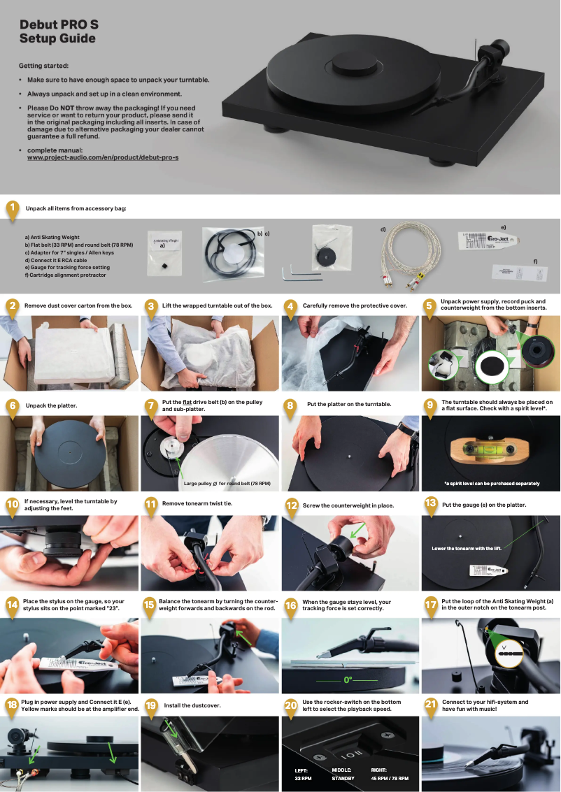 Image de la première page du manuel de l'appareil Debut PRO S