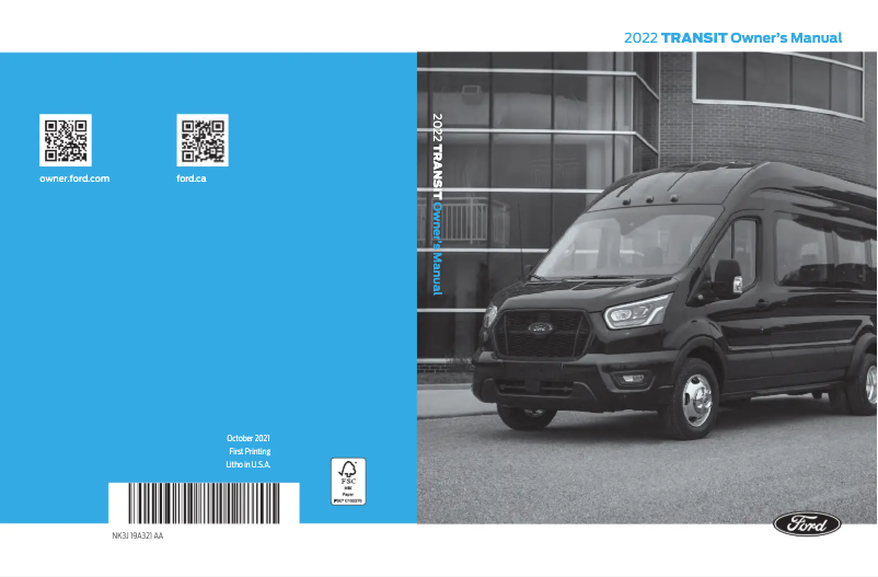 First page image of the manual for Transit (2022)