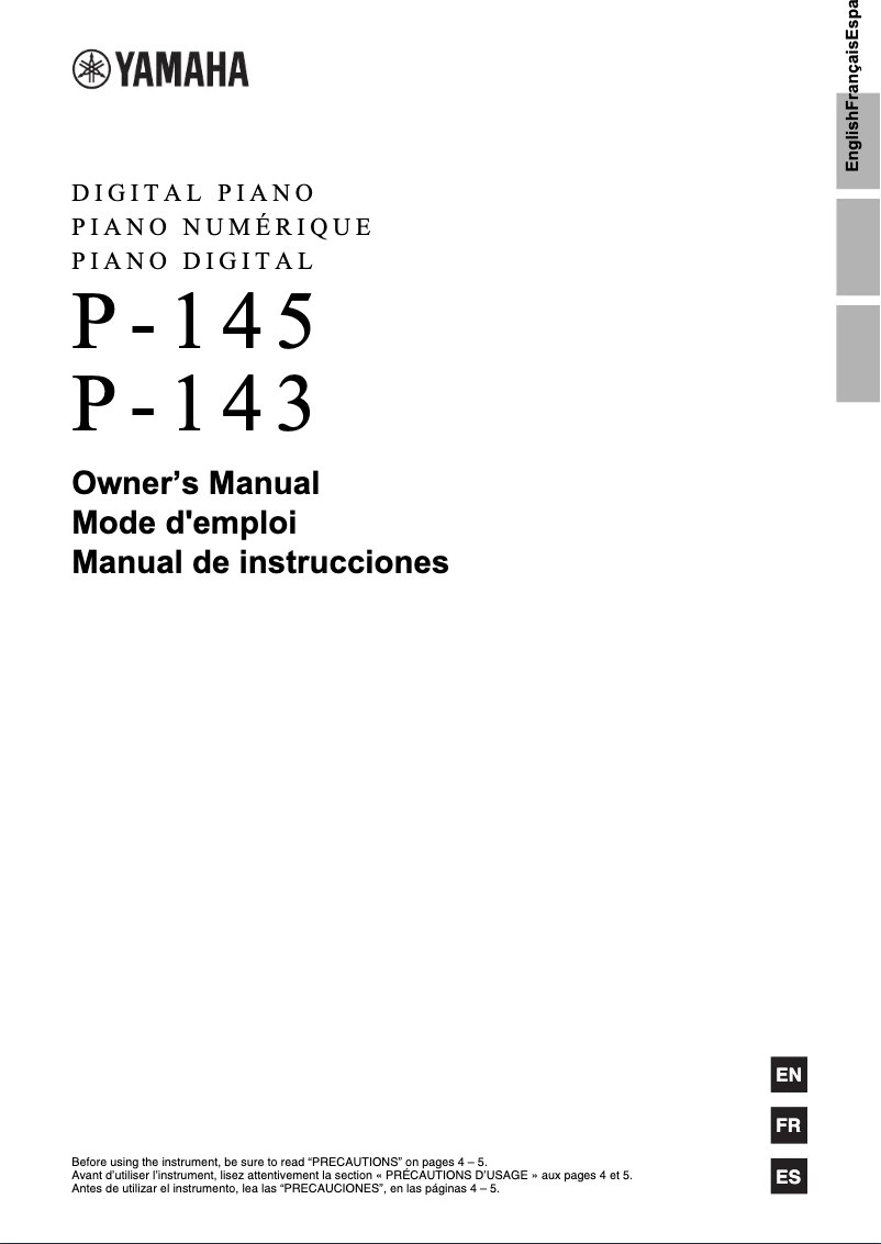 First page image of the manual for P-143