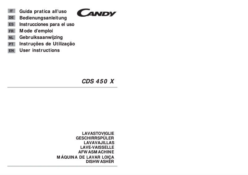 Page 1 of the manual User Manual Candy CDS 450 X