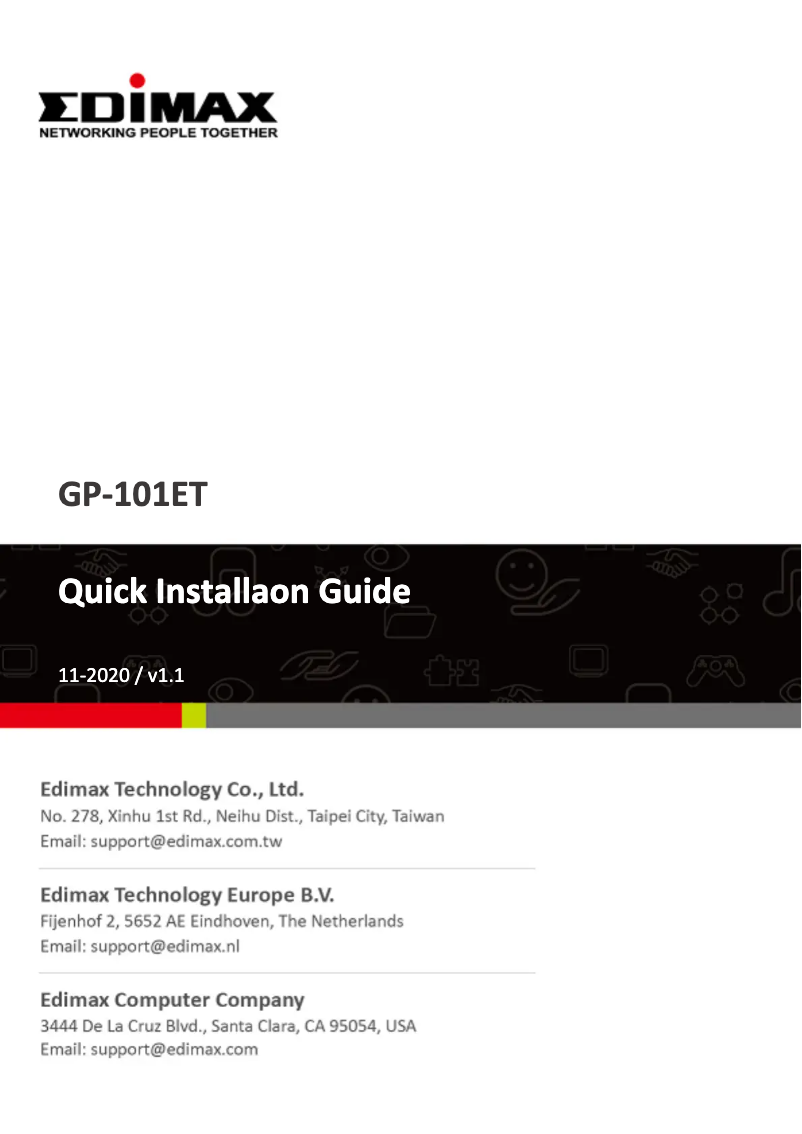 First page image of the manual for GP-101ET