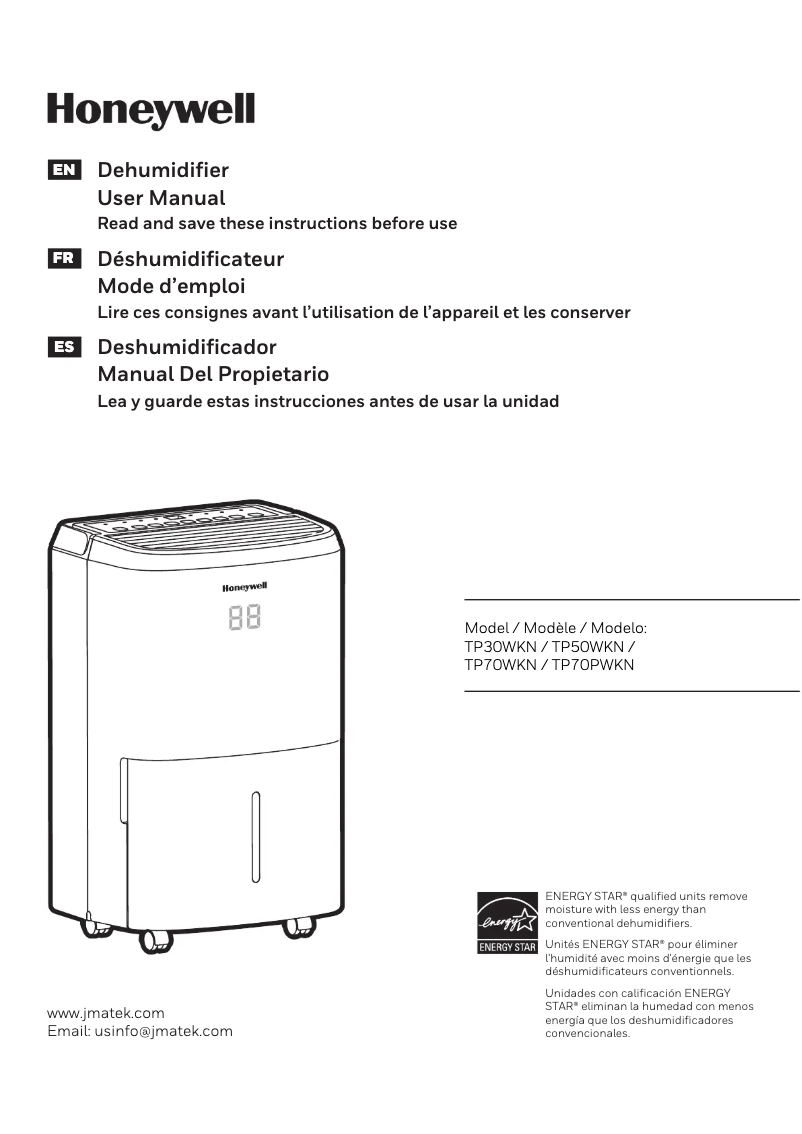 First page image of the manual for TP70P