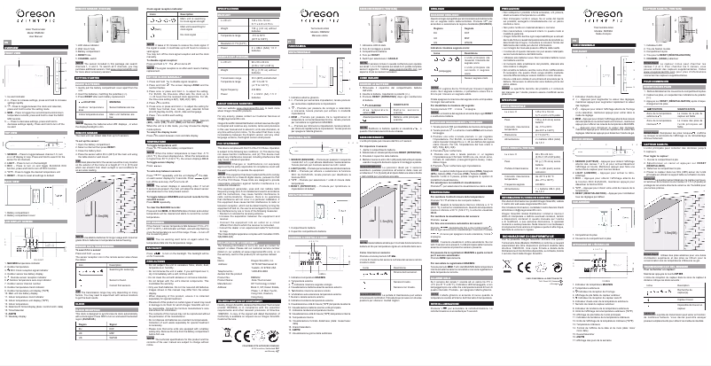 Page 1 of the manual User Manual Oregon Scientific Alizé RMR262