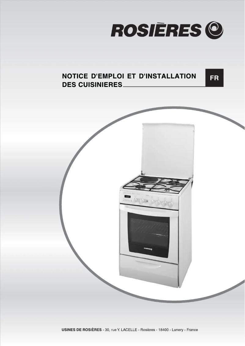 Page 1 of the manual User Manual Rosieres RCM6997RB