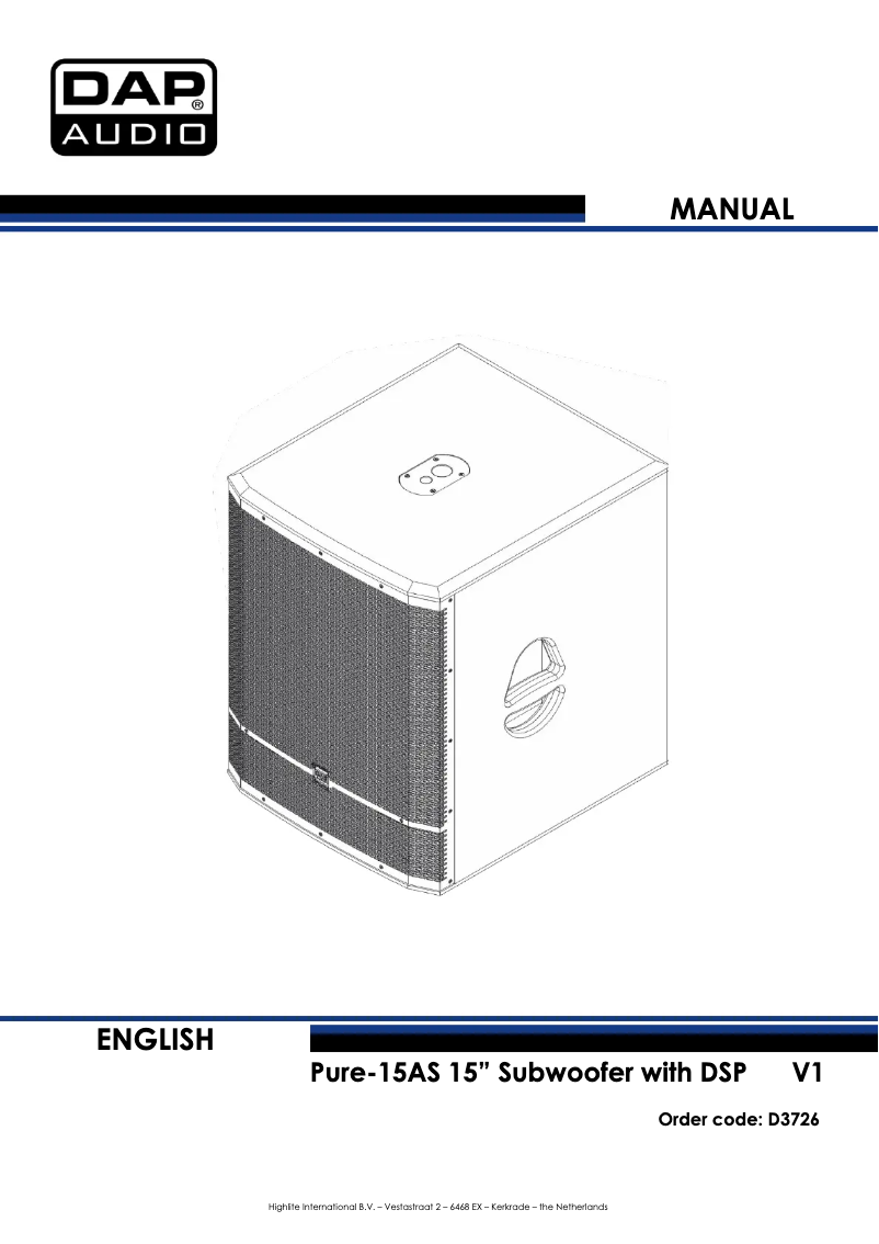 Page 1 of the manual User Manual DAP-Audio Pure-15AS