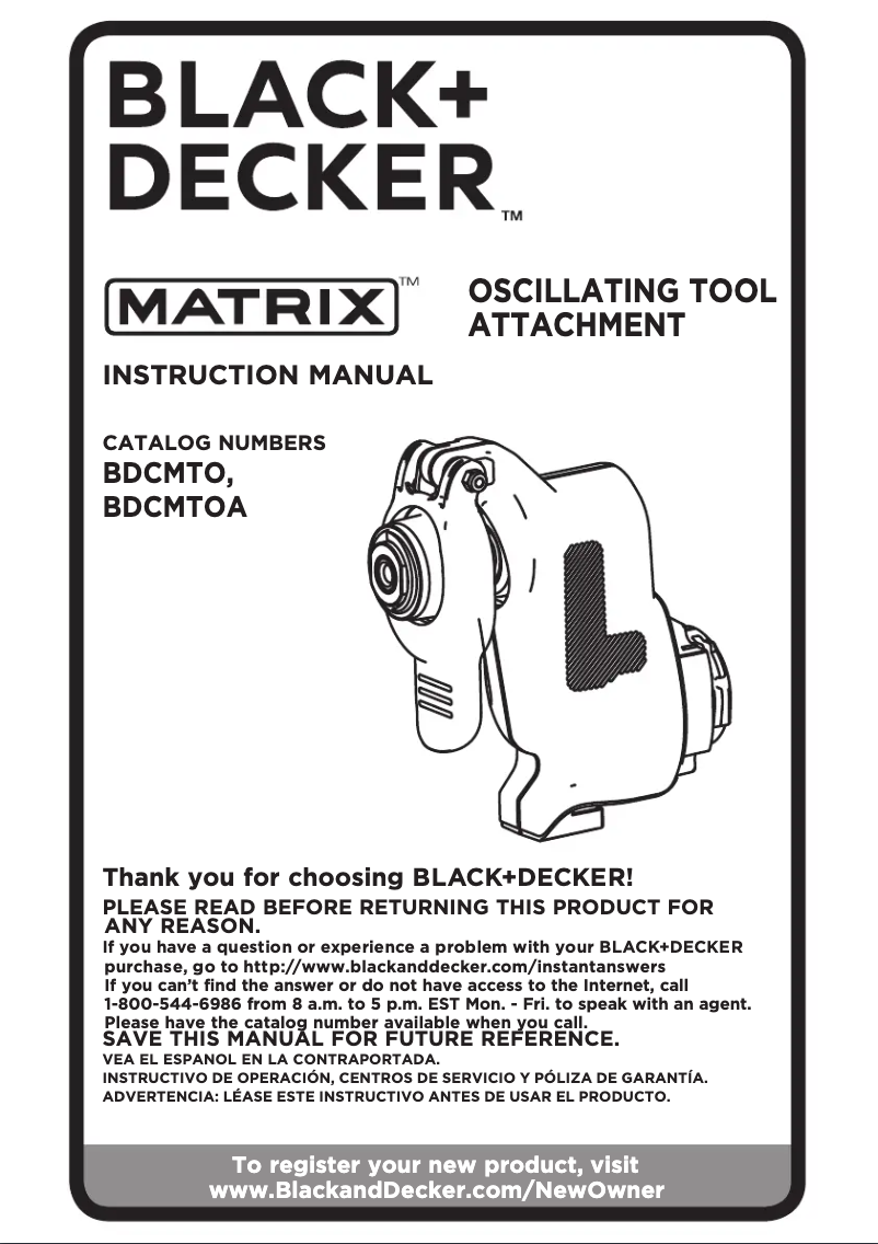 First page image of the manual for BDCMTO