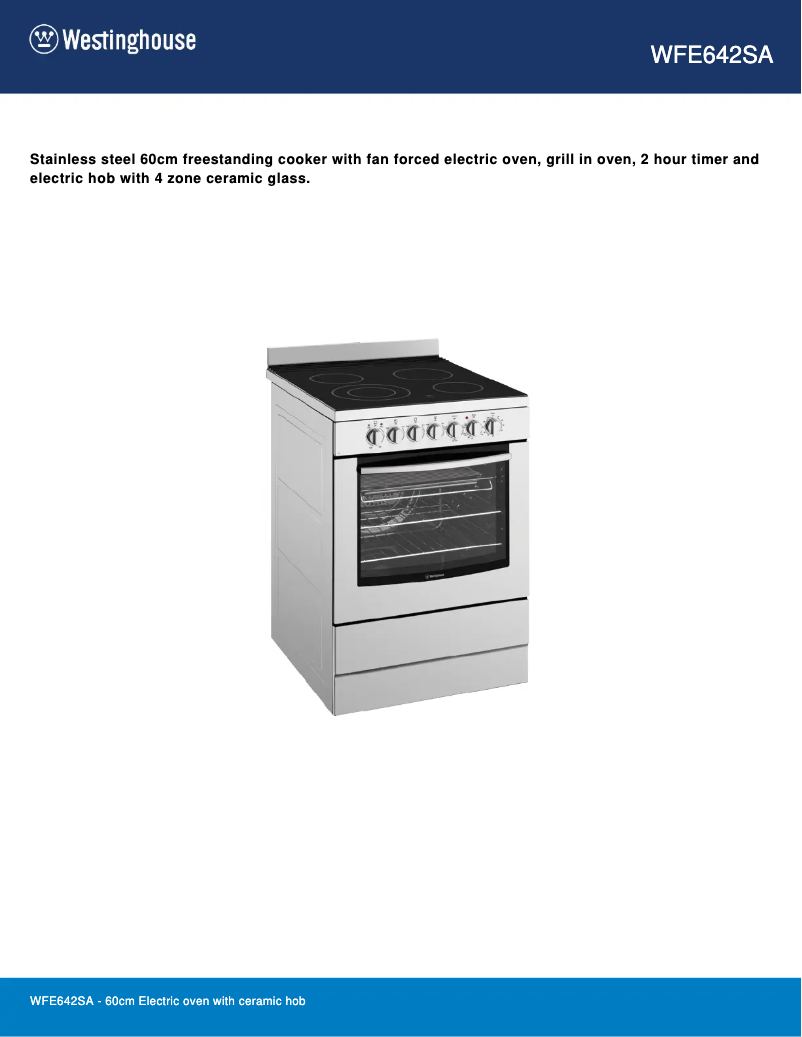 First page image of the manual for WFE642SA