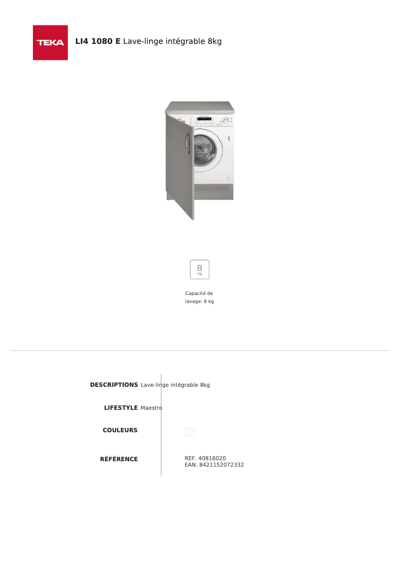 First page image of the manual for LI4 1270 E