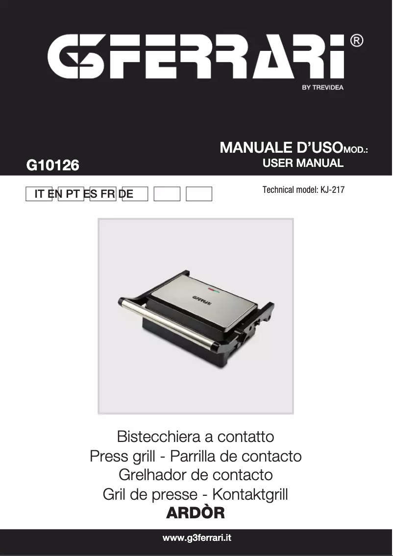 Page 1 de la notice Manuel utilisateur G3 Ferrari Ardòr G10126