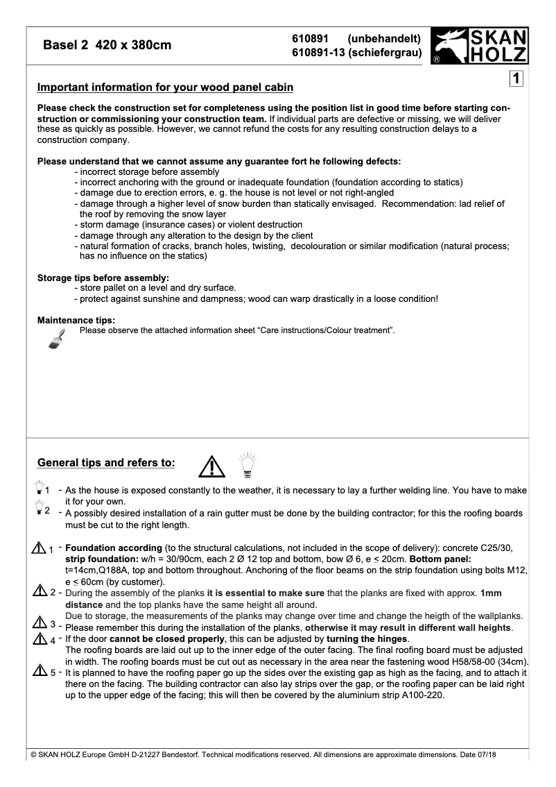 Page 1 de la notice Manuel utilisateur Skan Holz Basel 2