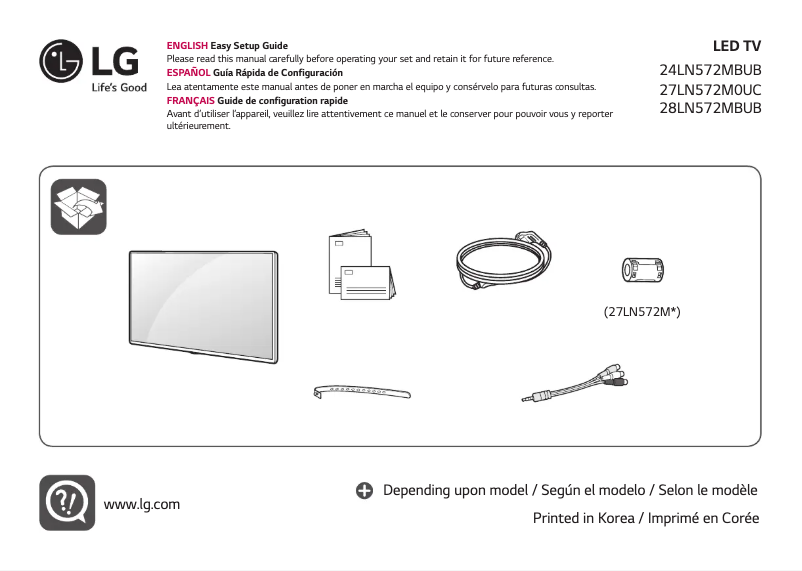 Page 1 of the manual User Manual LG 24LN572MBUB