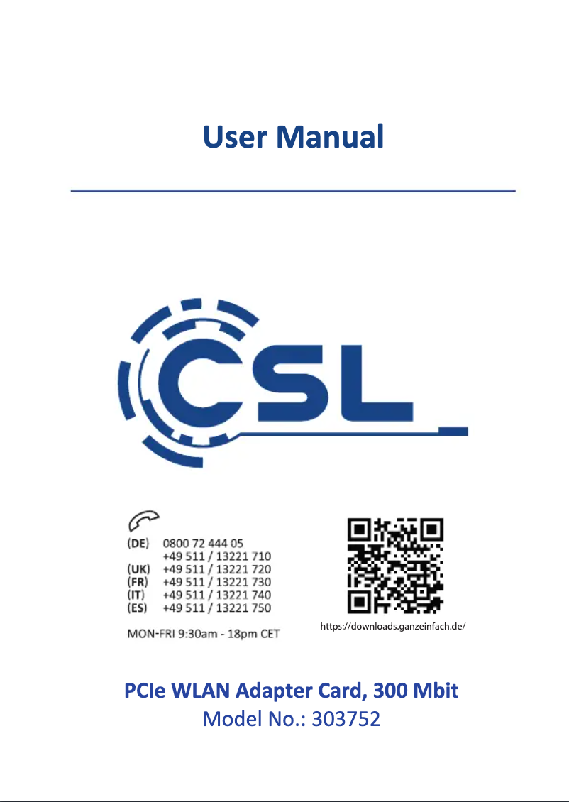 First page image of the manual for 303752