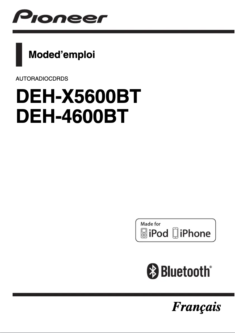 First page image of the manual for DEH-4600BT