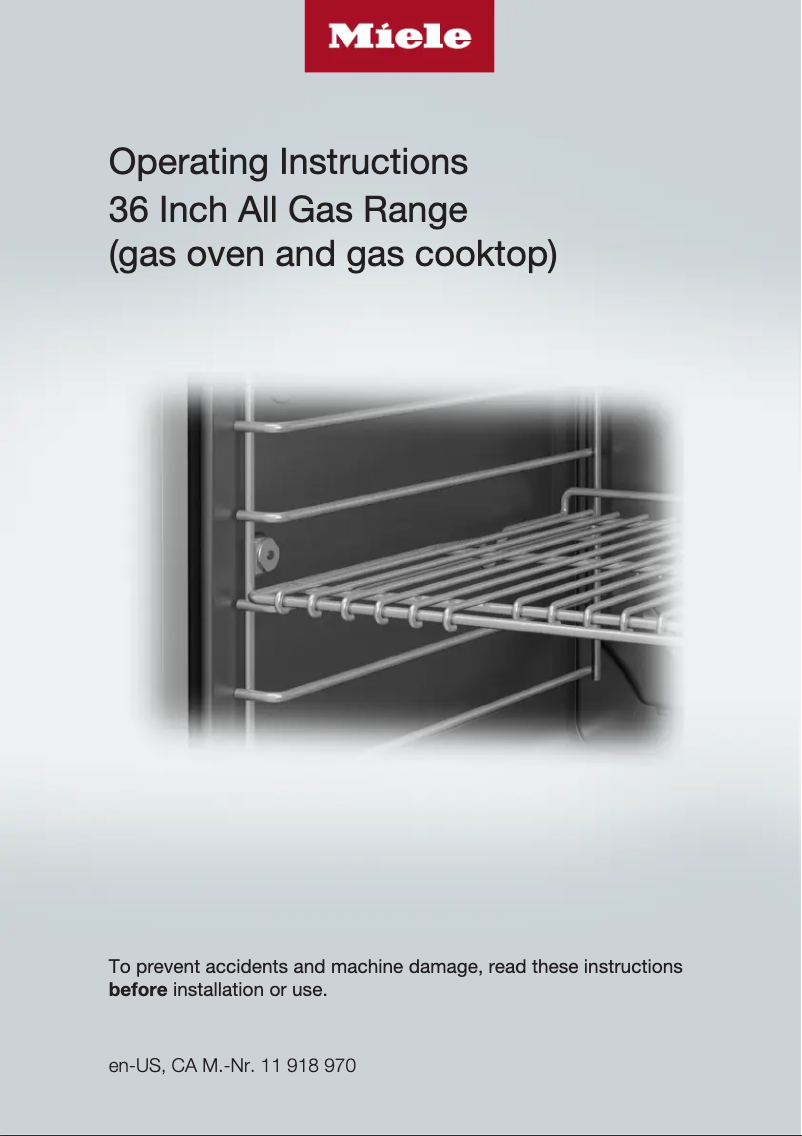 Page 1 of the manual User Manual Miele HR 1135-3 G