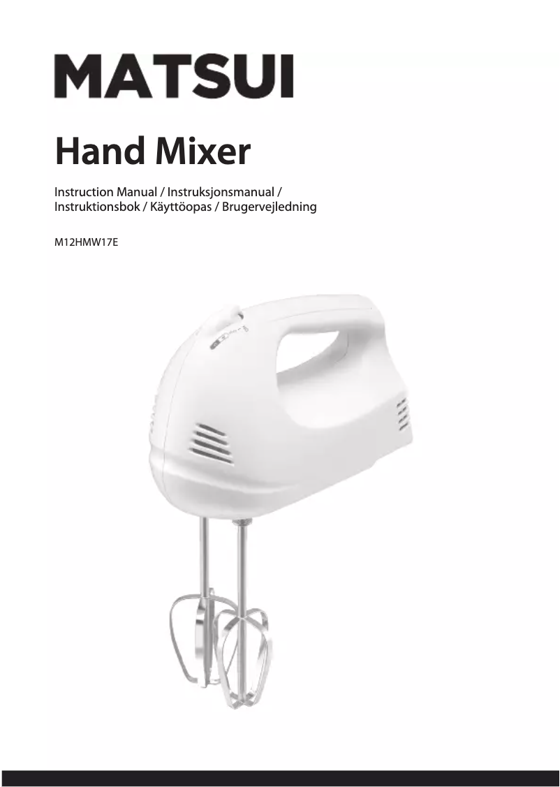 Page 1 of the manual User Manual Matsui M12HMW17E