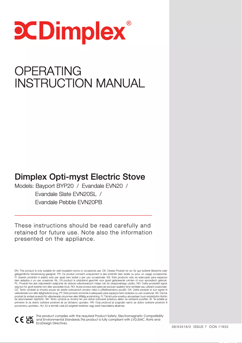 Page 1 of the manual User Manual Dimplex BYP20