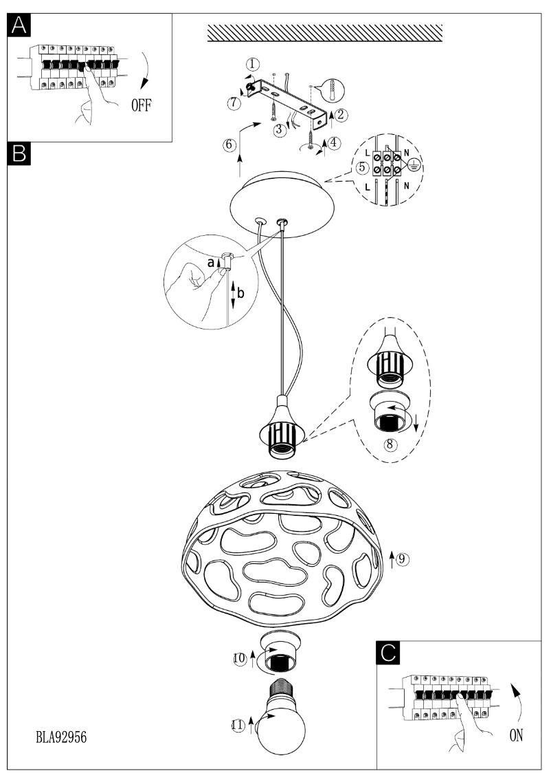 Page 1 of the manual User Manual Eglo Anzino