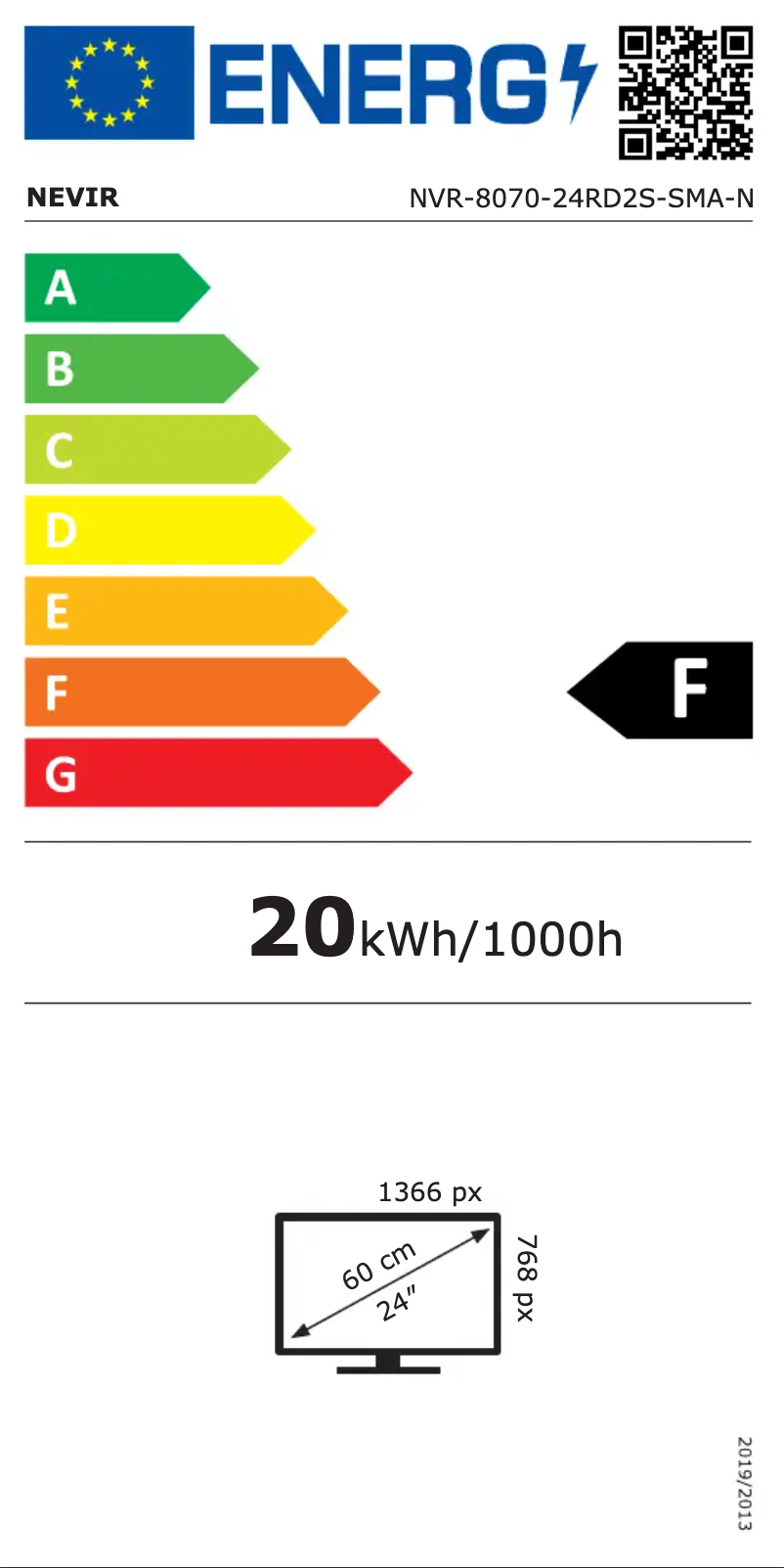 Page 1 of the manual Energy Label Nevir NVR-8070-24RD2S-SMA-N