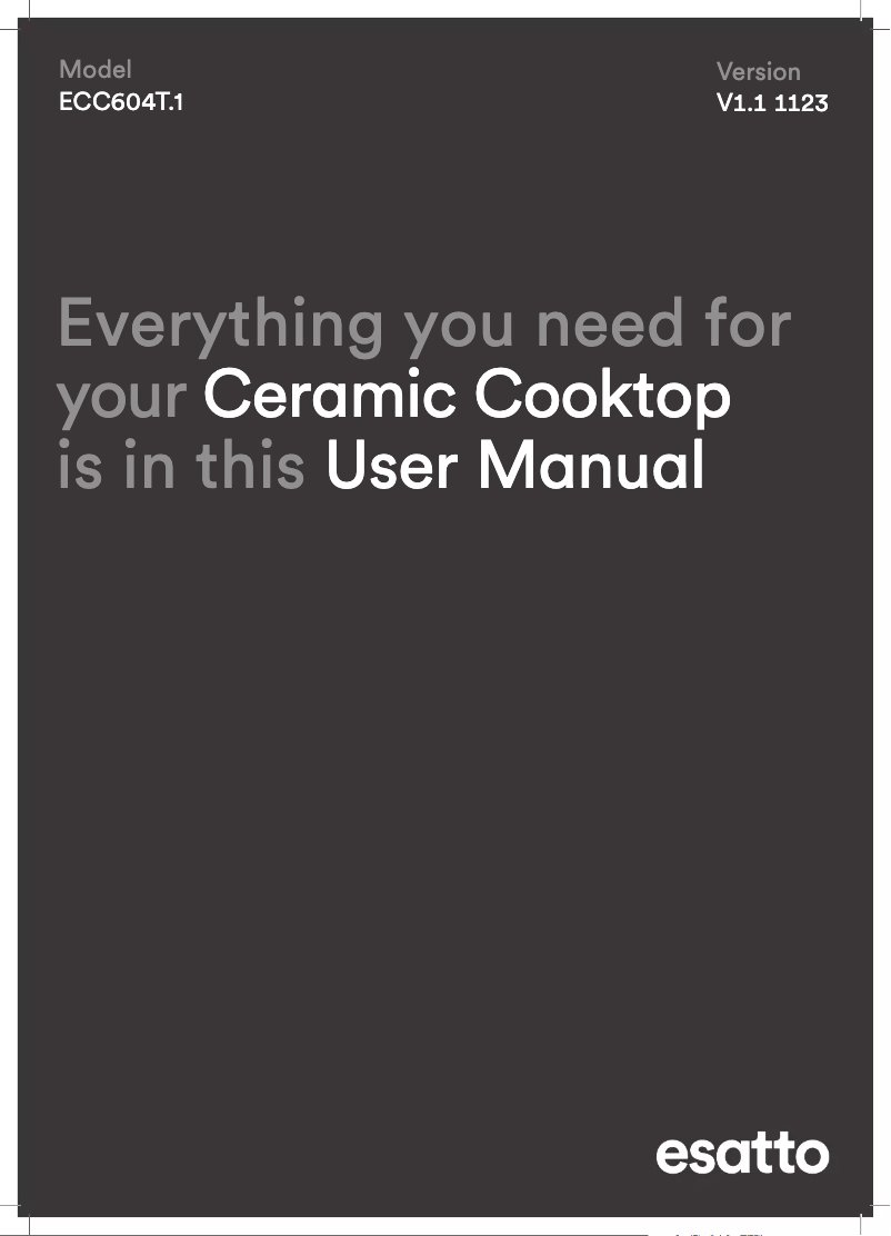 Page 1 of the manual User Manual Esatto ECC604T.1