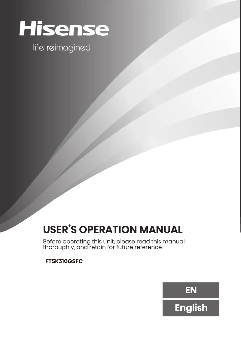 First page image of the manual for FT5K310GSFC