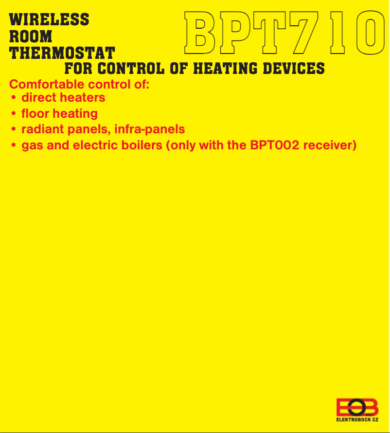 Page 1 of the manual User Manual Elektrobock BT710-1-5