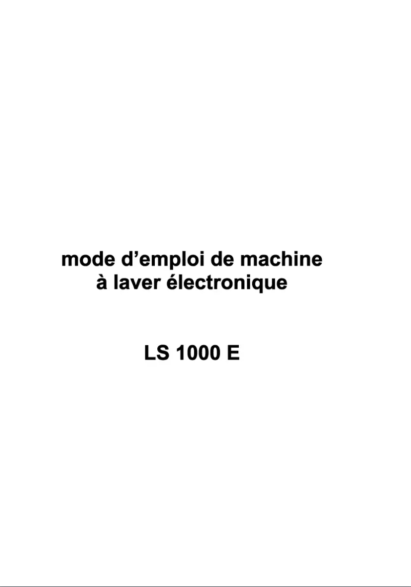 First page image of the manual for LS1000E