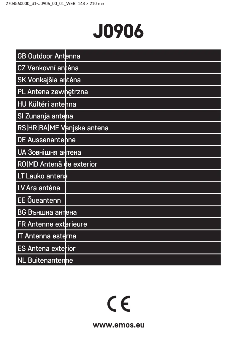 First page image of the manual for J0906