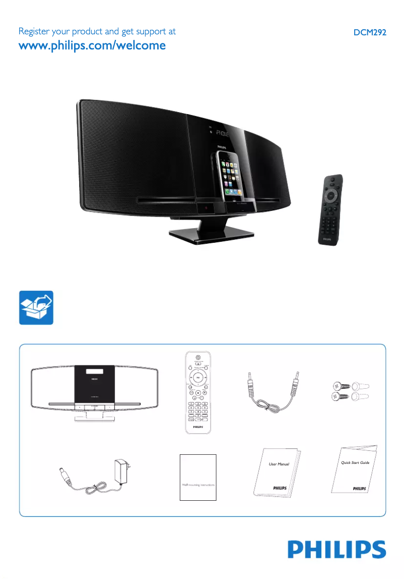 Page 1 of the manual Quick Start Guide Philips DCM292