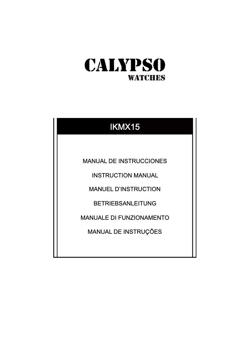 Page 1 of the manual User Manual Calypso Street Style K5779