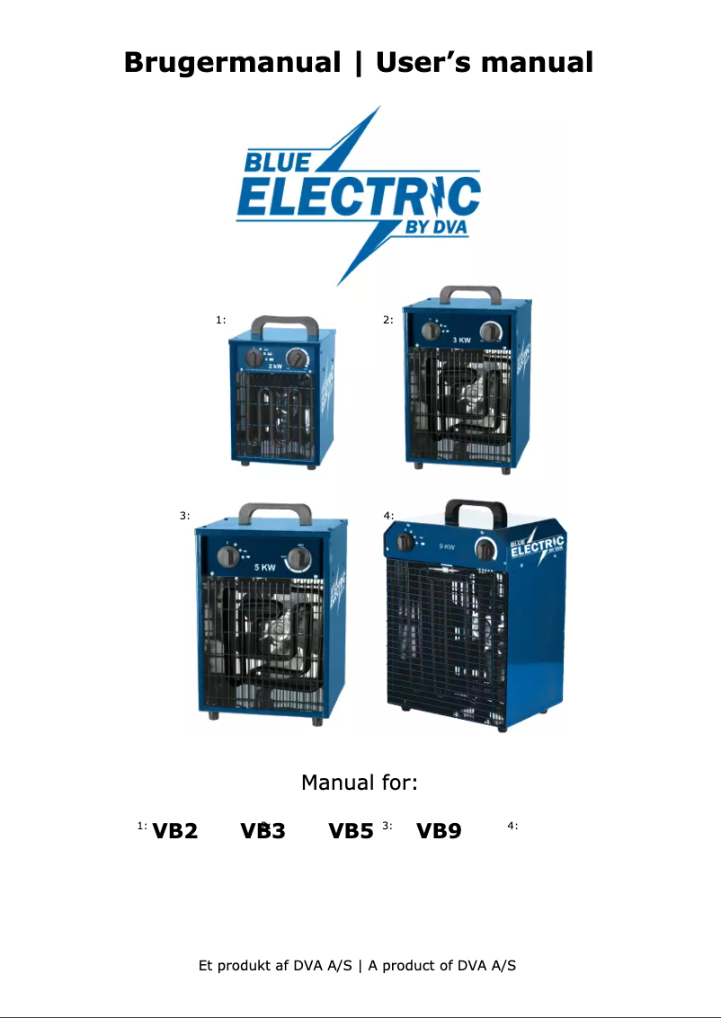Page 1 of the manual User Manual Blue Electric VB2