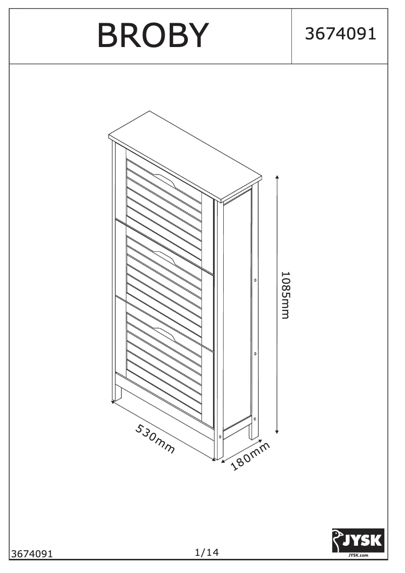 Page 1 of the manual User Manual JYSK Broby (53x109x18)