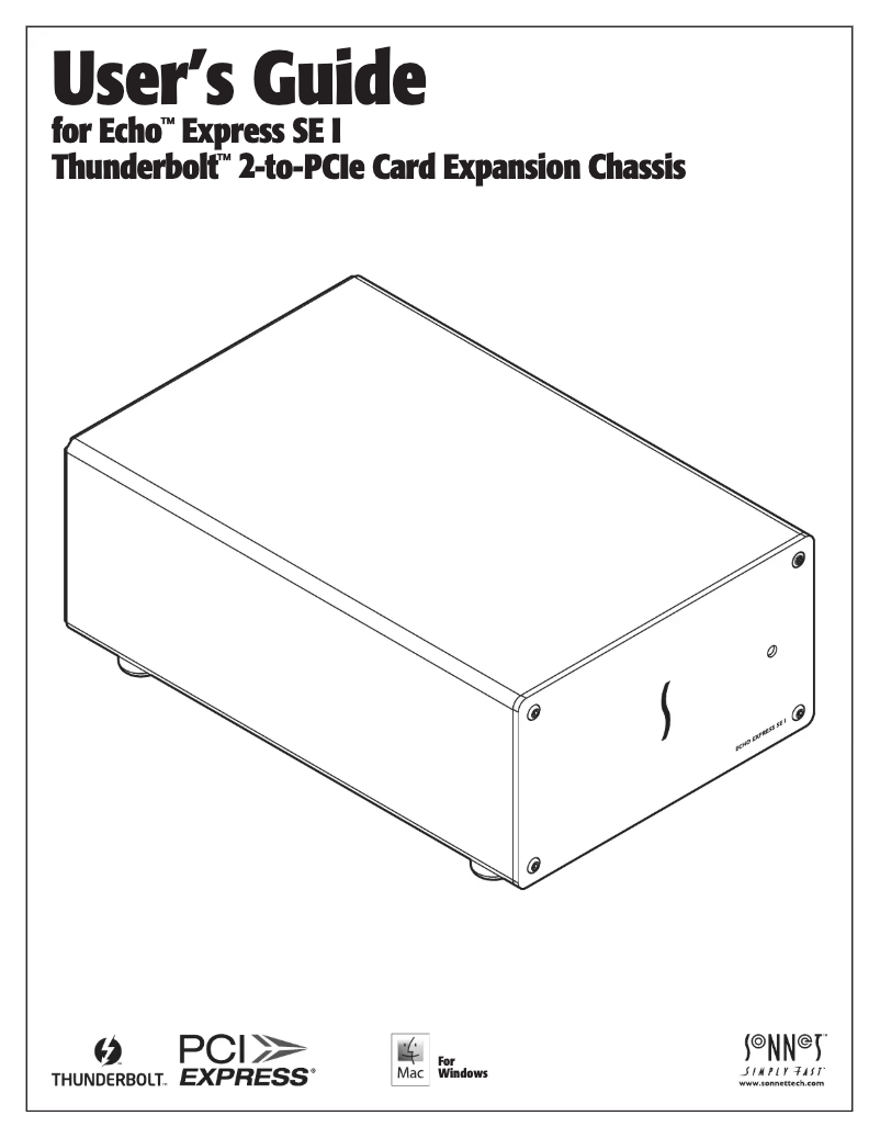 Page 1 of the manual User Manual Sonnet Echo Express SE I