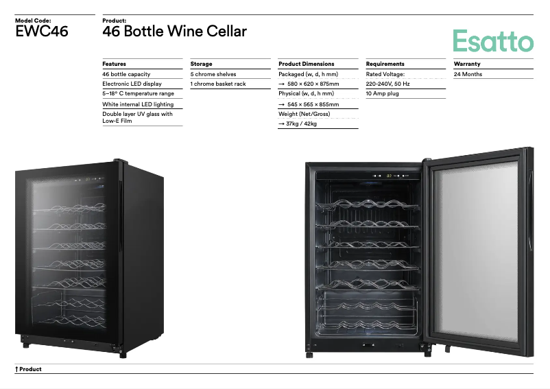 First page image of the manual for EWC46