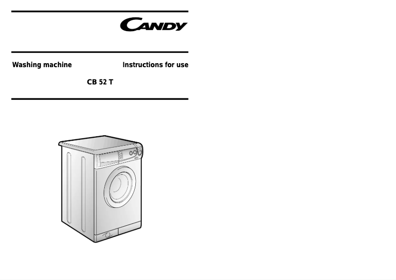 Page 1 of the manual User Manual Candy LB CB52TSING