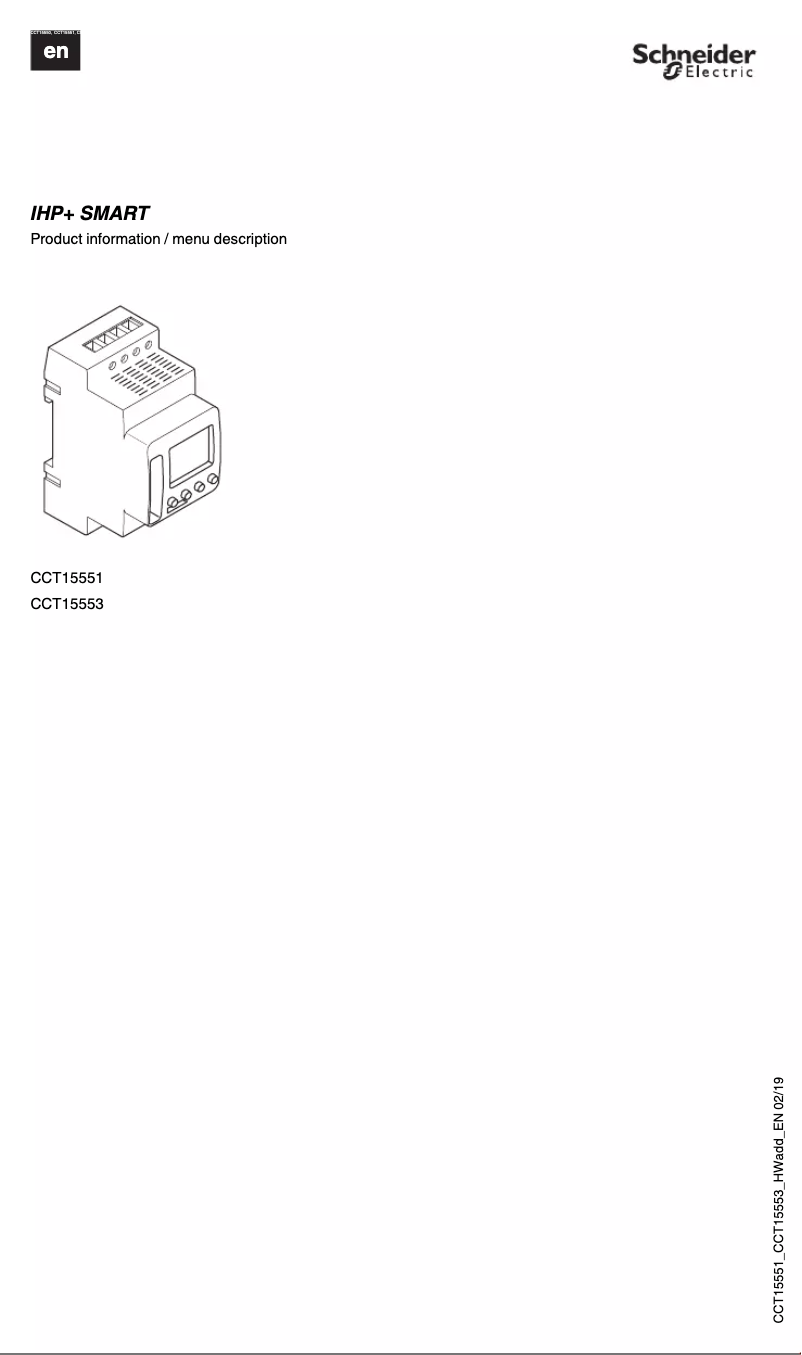 First page image of the manual for CCT15551