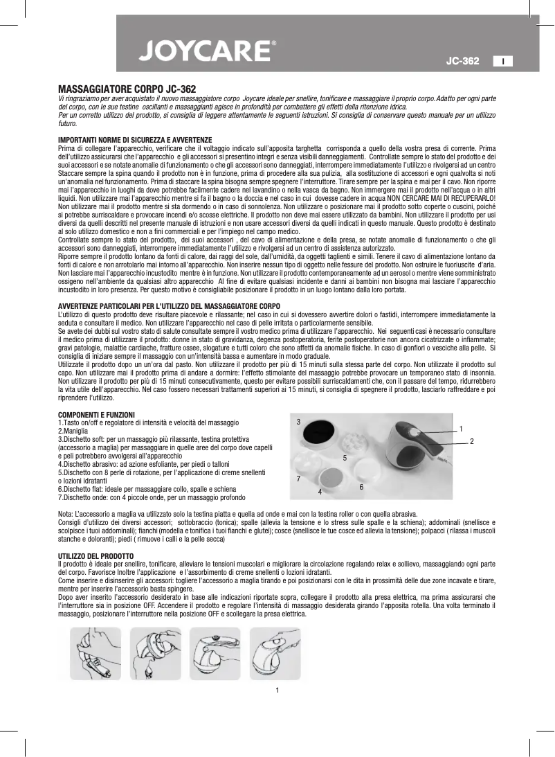 First page image of the manual for JC-362