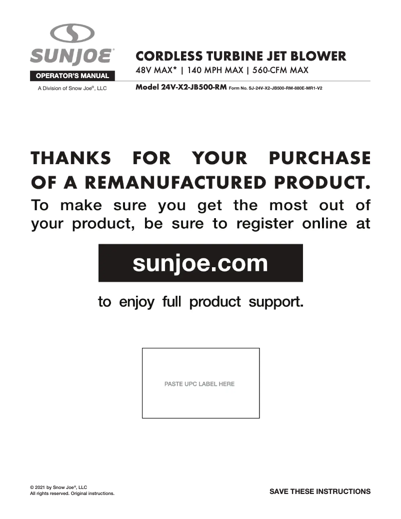 First page image of the manual for 24V-X2-JB500-RM