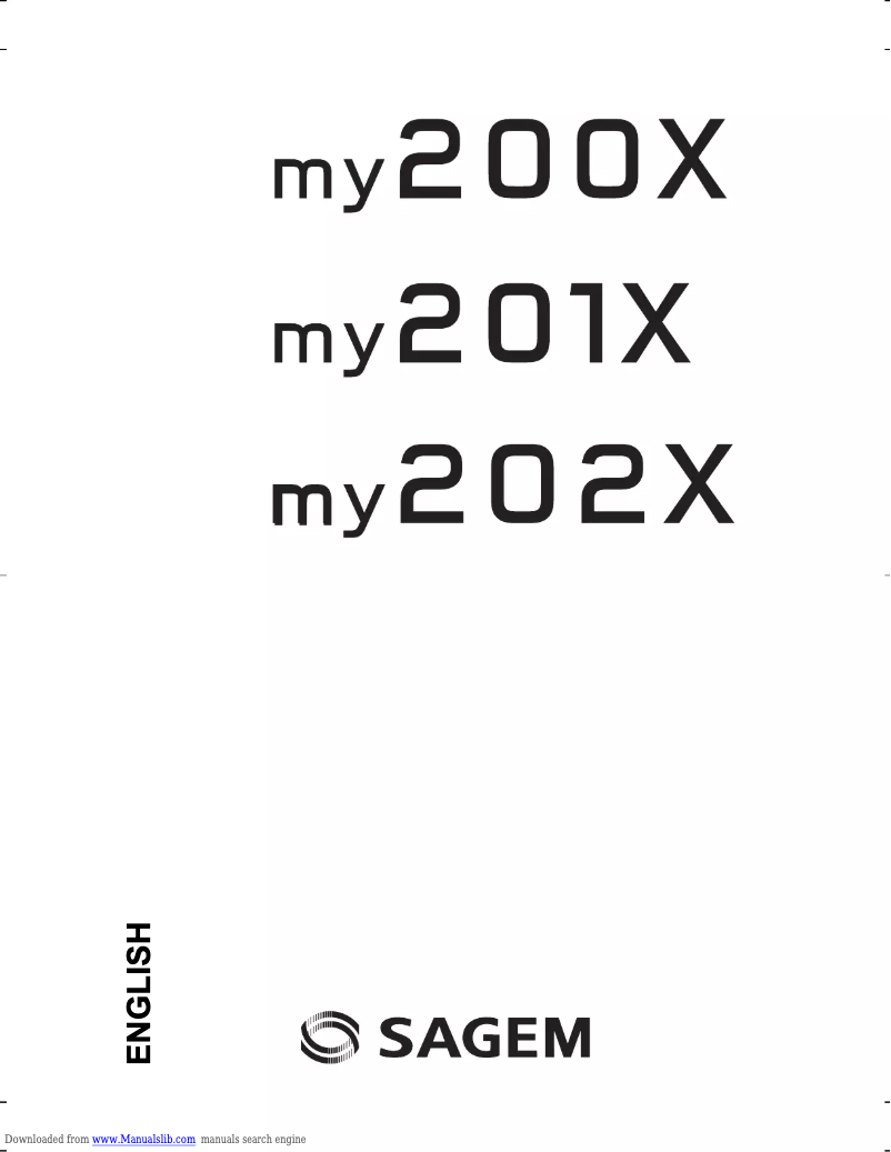 Page 1 of the manual User Manual Sagem MY202X