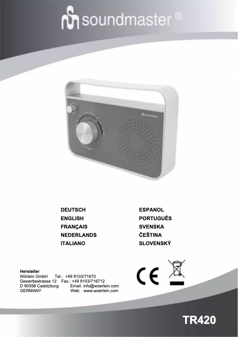 First page image of the manual for TR420SW