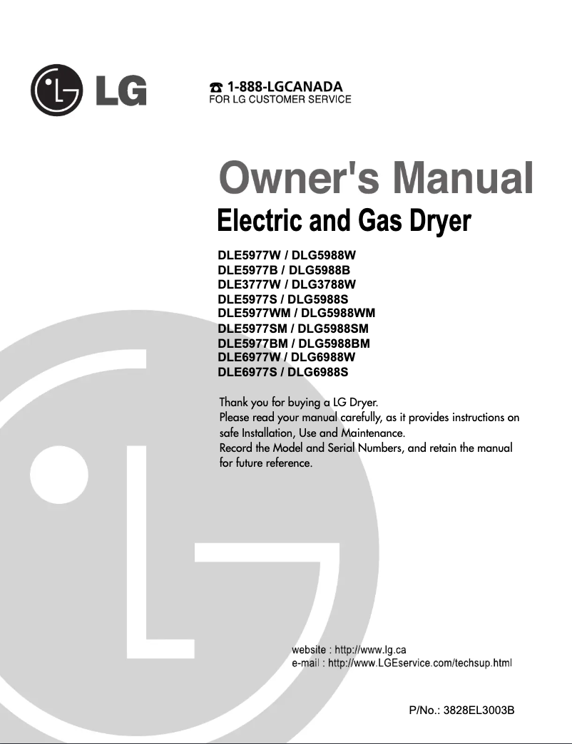 Page 1 of the manual User Manual LG TD-V10050EM