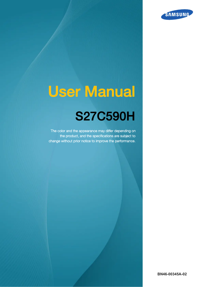 First page image of the manual for SyncMaster S27C590H