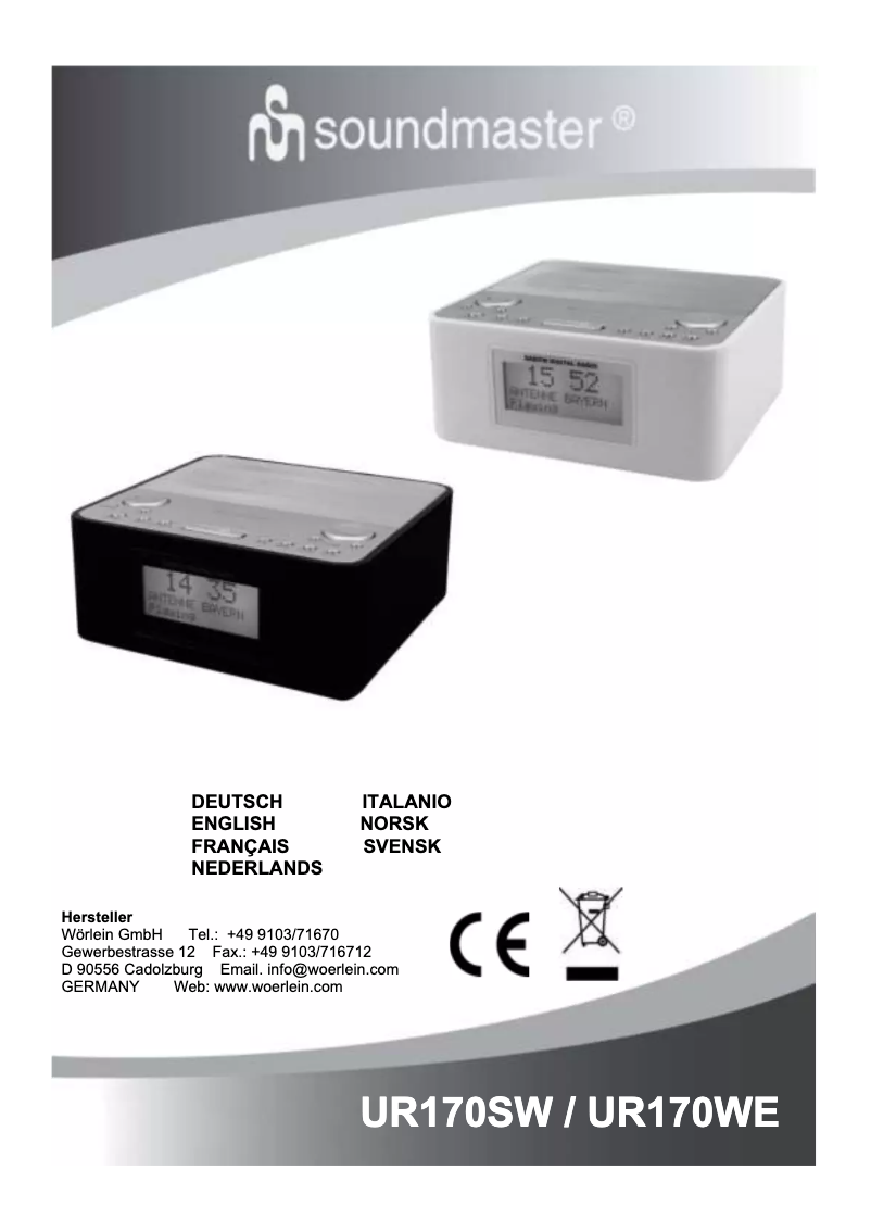 First page image of the manual for UR170WE