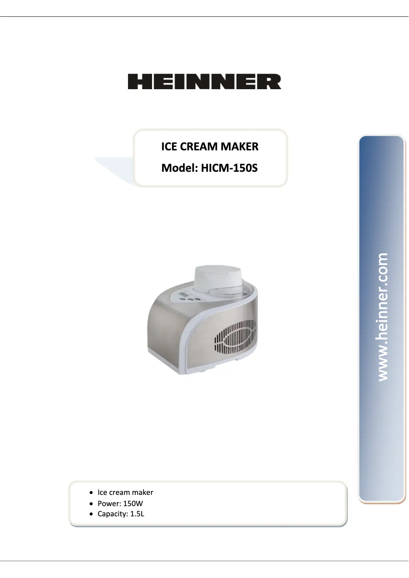 Page 1 of the manual User Manual Heinner HICM-150S