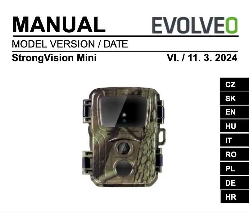 First page image of the manual for StrongVision Mini