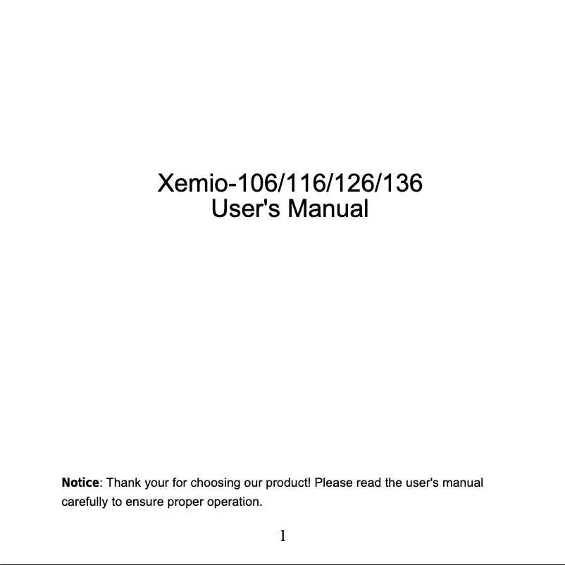 Page 1 of the manual User Manual Lenco Xemio 106