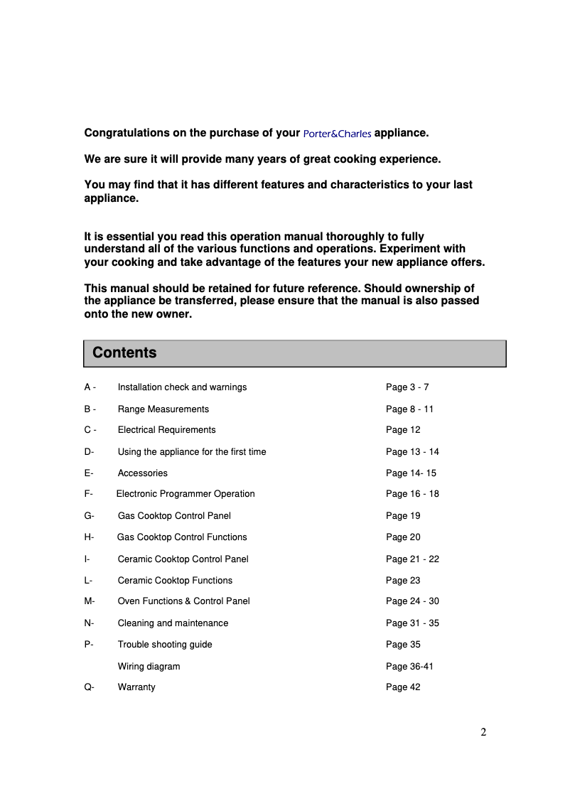 First page image of the manual for FEC76B3